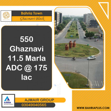 11.5 Marla Residential Plot for Sale in Sector F - Ghaznavi Block -  Bahria Town, Lahore - (BP-366430)