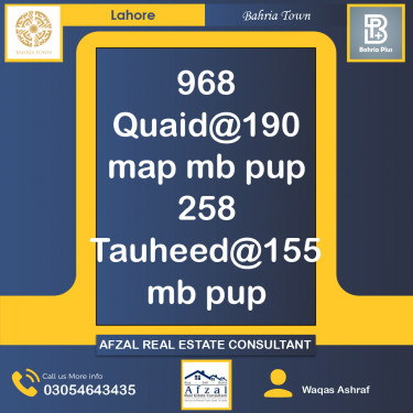 Residential Plot for Sale in Bahria Town, Lahore - (BP-366589)