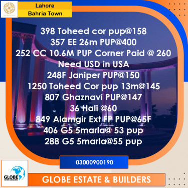 Residential Plot for Sale in Bahria Town, Lahore - (BP-366591)