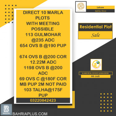 Residential Plot for Sale in Bahria Town, Lahore - (BP-366619)