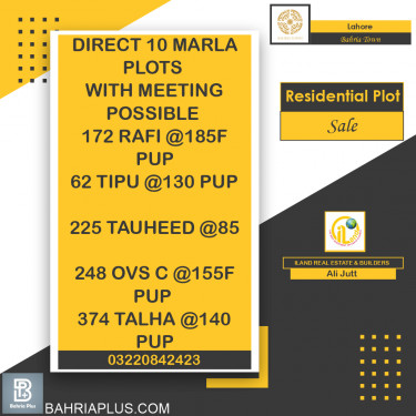 Residential Plot for Sale in Bahria Town, Lahore - (BP-366620)