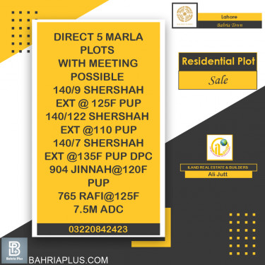 Residential Plot for Sale in Bahria Town, Lahore - (BP-366621)