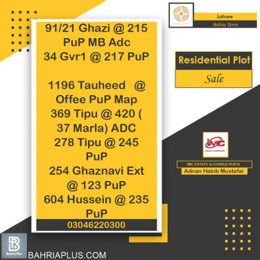 Residential Plot for Sale in Bahria Town, Lahore - (BP-366624)