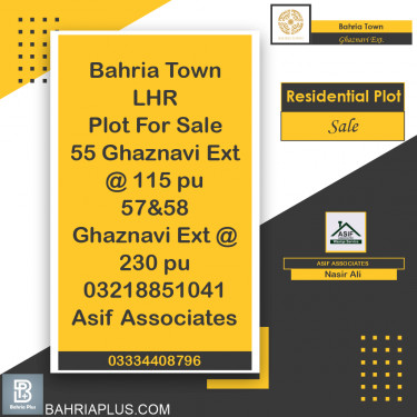 10 Marla Residential Plot for Sale in Sector F - Ghaznavi Ext. Block -  Bahria Town, Lahore - (BP-366714)