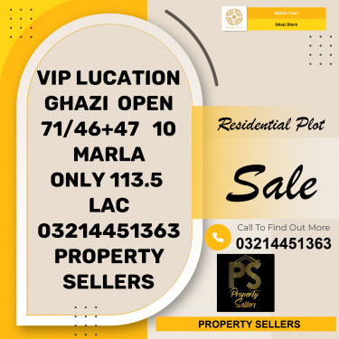 10 Marla Residential Plot for Sale in Sector F - Ghazi Block -  Bahria Town, Lahore - (BP-366746)