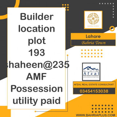 Residential Plot for Sale in Bahria Town, Lahore - (BP-366801)