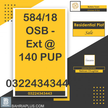 10 Marla Residential Plot for Sale in Overseas B Ext -  Bahria Town, Lahore - (BP-366933)