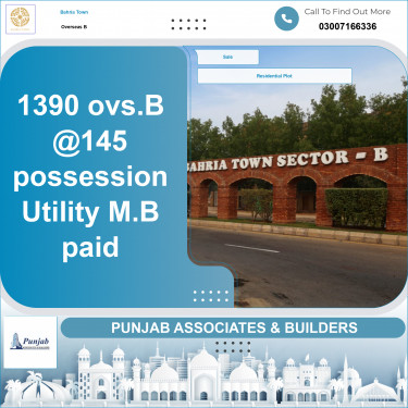 Residential Plot for Sale in Overseas B -  Bahria Town, Lahore - (BP-366986)