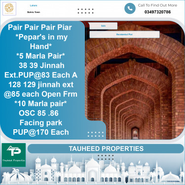 5 Marla Residential Plot for Sale in Bahria Town, Lahore - (BP-367191)