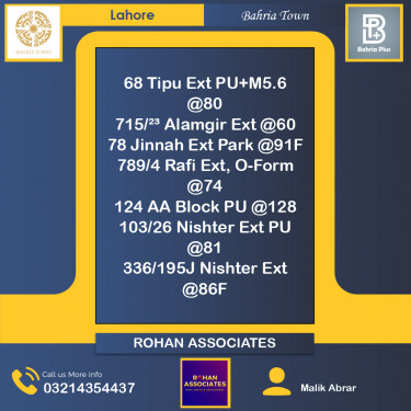 Residential Plot for Sale in Bahria Town, Lahore - (BP-367355)