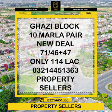 10 Marla Residential Plot for Sale in Sector F - Ghazi Block -  Bahria Town, Lahore - (BP-367541)