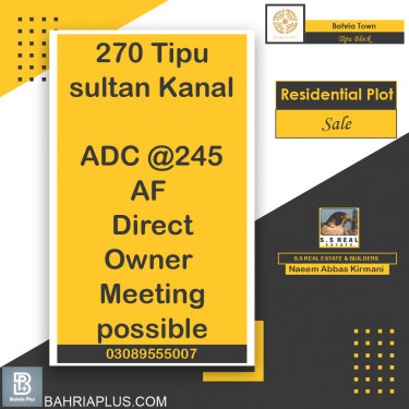 Residential Plot for Sale in Sector F - Tipu Sultan Block -  Bahria Town, Lahore - (BP-367796)
