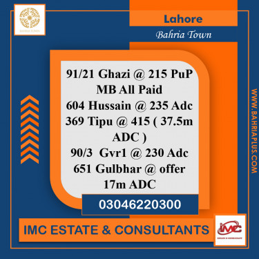 Residential Plot for Sale in Bahria Town, Lahore - (BP-367874)