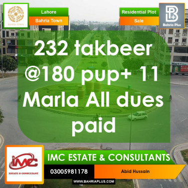 Residential Plot for Sale in Bahria Town, Lahore - (BP-367897)
