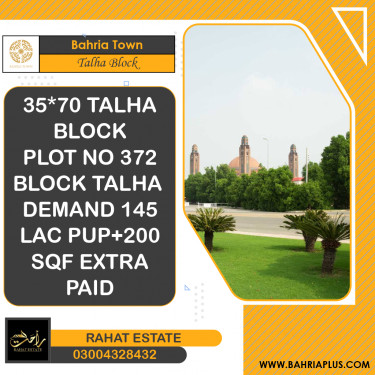 10 Marla Residential Plot for Sale in Sector F - Talha Block -  Bahria Town, Lahore - (BP-368047)