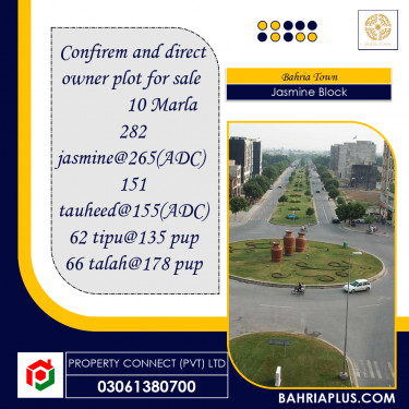 10 Marla Residential Plot for Sale in Sector C - Jasmine Block -  Bahria Town, Lahore - (BP-368074)