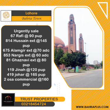 Residential Plot for Sale in Bahria Town, Lahore - (BP-368076)