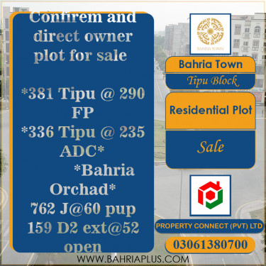 1 Marla Residential Plot for Sale in Sector F - Tipu Sultan Block -  Bahria Town, Lahore - (BP-368078)