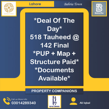 Residential Plot for Sale in Bahria Town, Lahore - (BP-368425)