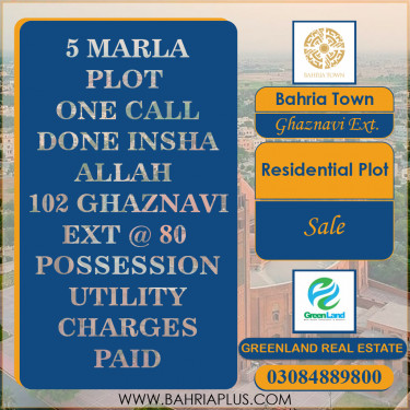 5 Marla Residential Plot for Sale in Sector F - Ghaznavi Ext. Block -  Bahria Town, Lahore - (BP-369080)
