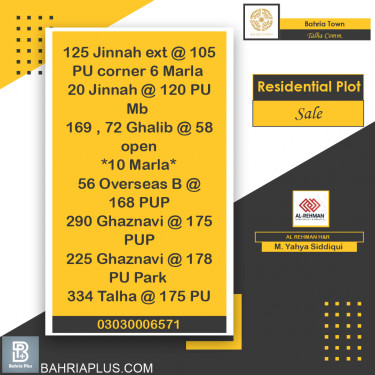 5 Marla Residential Plot for Sale in Sector F - Talha Commercial -  Bahria Town, Lahore - (BP-369342)