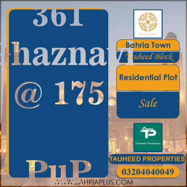 10 Marla Residential Plot for Sale in Sector F - Tauheed Block -  Bahria Town, Lahore - (BP-369388)