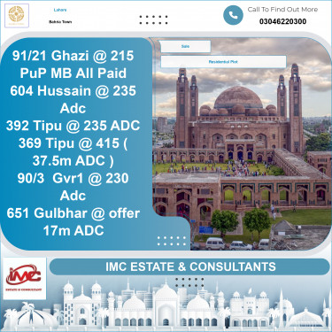 Residential Plot for Sale in Bahria Town, Lahore - (BP-369447)