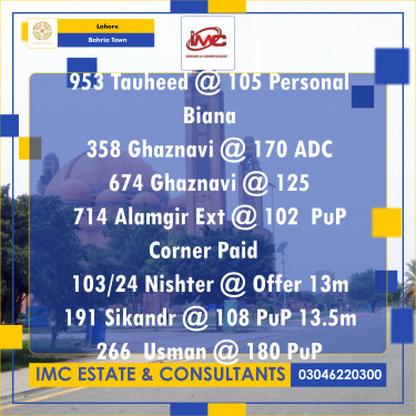 Residential Plot for Sale in Bahria Town, Lahore - (BP-369475)