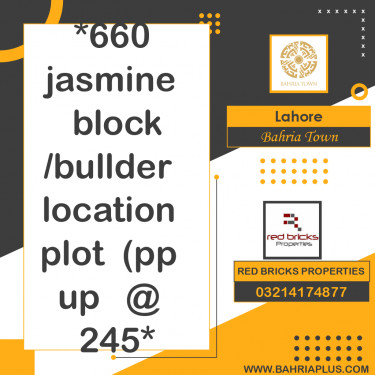 10 Marla Residential Plot for Sale in Bahria Town, Lahore - (BP-369510)