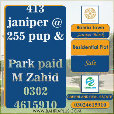 10 Marla Residential Plot for Sale in Sector C - Janiper Block -  Bahria Town, Lahore - (BP-369707)