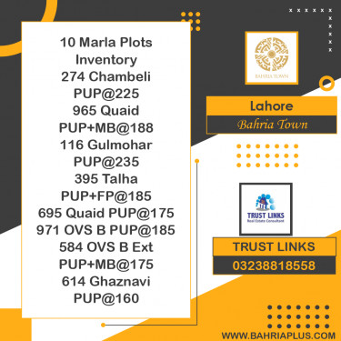 Residential Plot for Sale in Bahria Town, Lahore - (BP-369717)