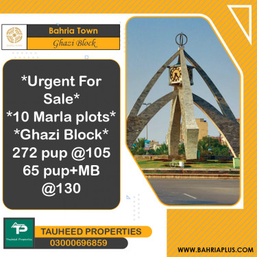 10 Marla Residential Plot for Sale in Sector F - Ghazi Block -  Bahria Town, Lahore - (BP-369763)