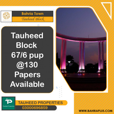 10 Marla Residential Plot for Sale in Sector F - Tauheed Block -  Bahria Town, Lahore - (BP-370235)