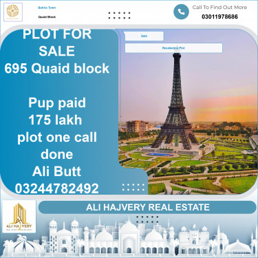 Residential Plot for Sale in Sector E - Quaid Block -  Bahria Town, Lahore - (BP-370401)