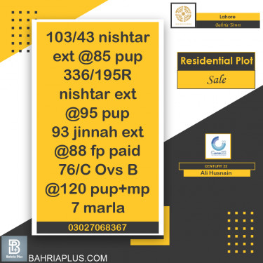 Residential Plot for Sale in Bahria Town, Lahore - (BP-370456)