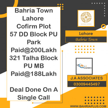 10 Marla Residential Plot for Sale in Bahria Town, Lahore - (BP-370518)
