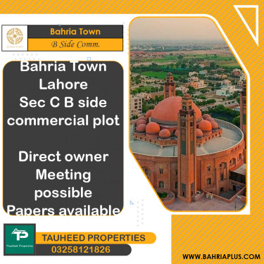 5 Marla Residential Plot for Sale in Sector C - B Side -  Bahria Town, Lahore - (BP-370541)