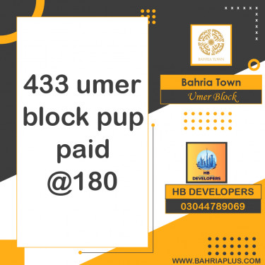 8 Marla Residential Plot for Sale in Sector B - Umer Block -  Bahria Town, Lahore - (BP-370586)