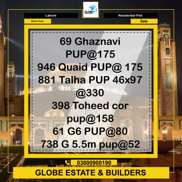 Residential Plot for Sale in Bahria Town, Lahore - (BP-370590)