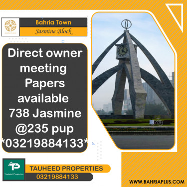 10 Marla Residential Plot for Sale in Sector C - Jasmine Block -  Bahria Town, Lahore - (BP-370605)