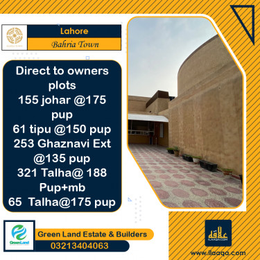 10 Marla Residential Plot for Sale in Bahria Town, Lahore - (BP-370805)