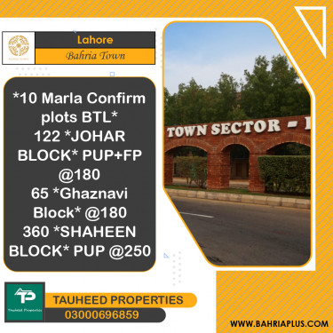 Residential Plot for Sale in Bahria Town, Lahore - (BP-371136)
