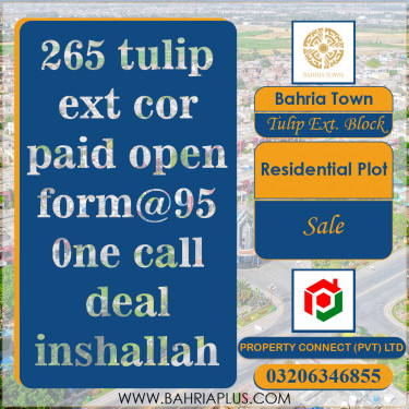 5 Marla Residential Plot for Sale in Sector C - Tulip Ext. Block -  Bahria Town, Lahore - (BP-371289)