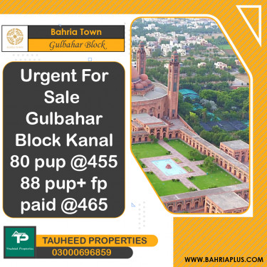 1 Kanal Residential Plot for Sale in Sector C - Gulbahar Block -  Bahria Town, Lahore - (BP-371333)