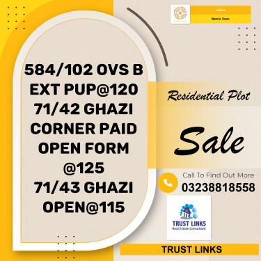 Residential Plot for Sale in Bahria Town, Lahore - (BP-371452)