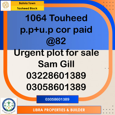 5 Marla Residential Plot for Sale in Sector F - Tauheed Block -  Bahria Town, Lahore - (BP-371539)