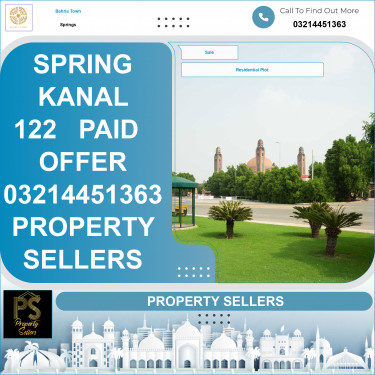20 Marla Residential Plot for Sale in Sector B - Bahria Springs -  Bahria Town, Lahore - (BP-371567)