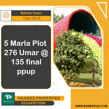 5 Marla Residential Plot for Sale in Sector B - Umer Block -  Bahria Town, Lahore - (BP-371623)