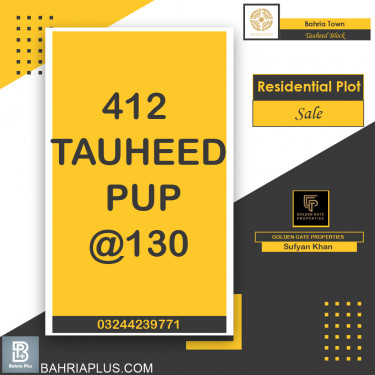 10 Marla Residential Plot for Sale in Sector F - Tauheed Block -  Bahria Town, Lahore - (BP-371688)