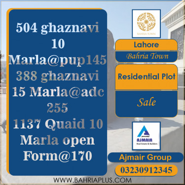 Residential Plot for Sale in Bahria Town, Lahore - (BP-371691)